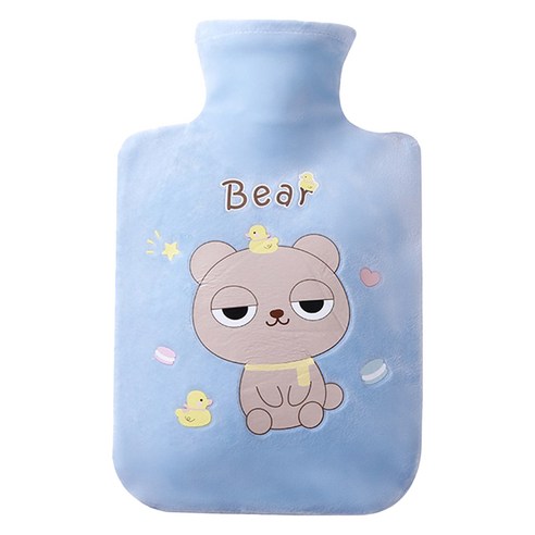 라이프팝 캐릭터 극세사 보냉 보온 물주머니 블루베어 500ml, 1개
