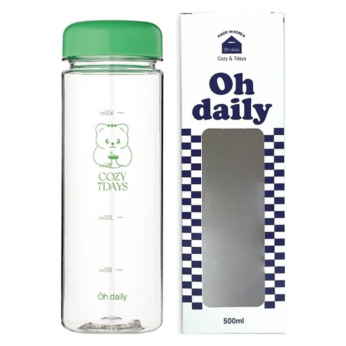 오데일리 트라이탄 보온보냉 물병, 그린, 1개, 500ml