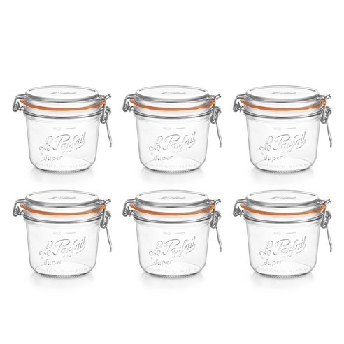 르파르페 슈퍼테린 유리 밀폐용기 500ml, 6개