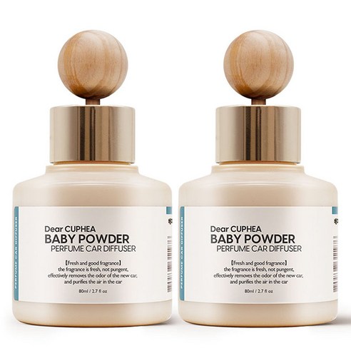 디어쿠페아 차량용 디퓨저 80ml 본품, 2개, 베이비파우더