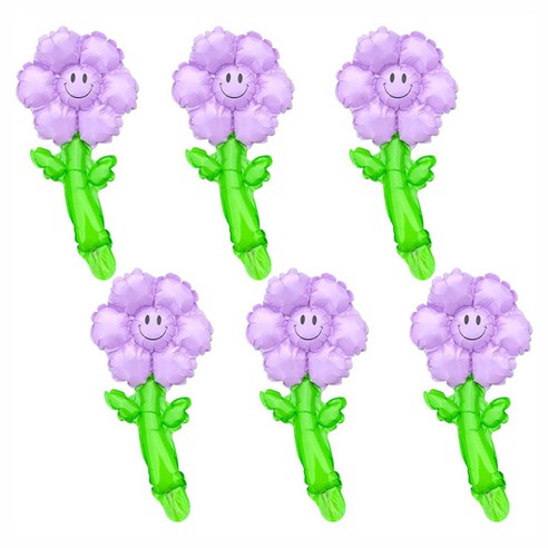 파티공구 데이지 꽃대 풍선, 라벤다, 6개