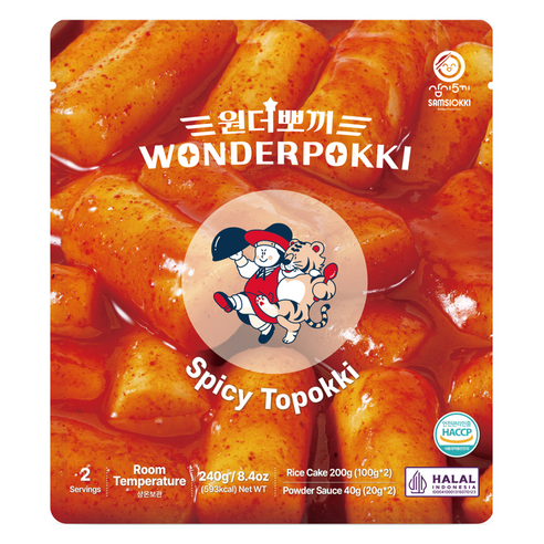 삼시오끼 원더뽀끼 매콤 봉지 떡볶이, 240g, 1개