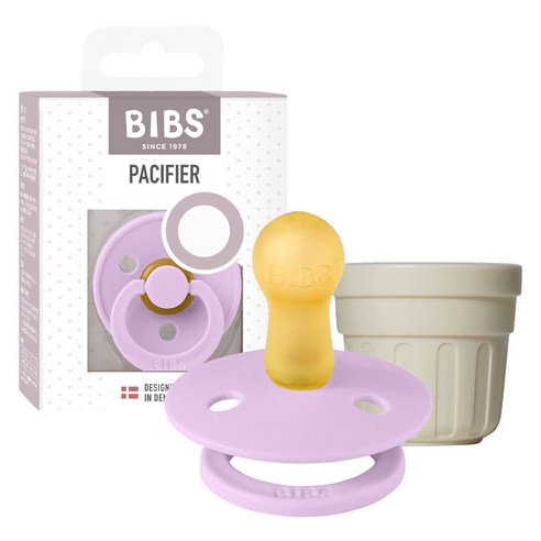 BIBS 컬러 천연고무 노리개 쪽쪽이 + 전용캡 세트, 2단계, 바이올렛스카이, 1세트