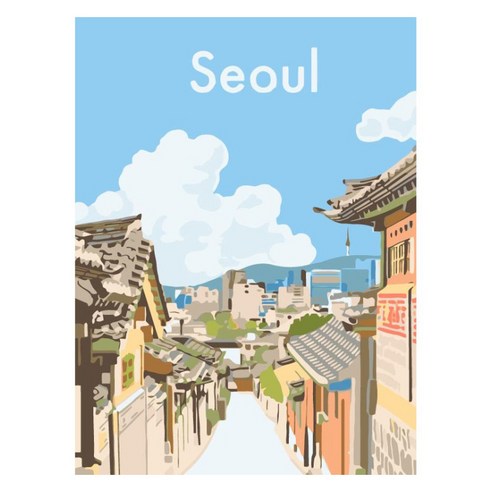 모모픽스페인팅 DIY 명화그리기 세트 30 x 40 cm, D22 서울, 1세트