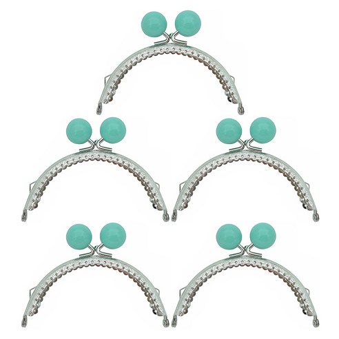 마다꾸미 둥근 프레임 동전지갑 만들기 진주구슬 12.5cm, 티파니블루, 5개