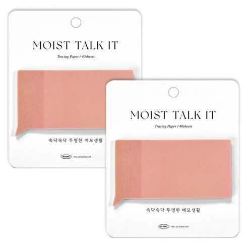 플레픽 모이스트 토크잇 점착 메모지, 02 스퀘어 핑크, 1개입, 2개