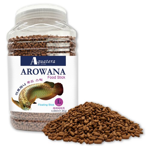 아쿠아테라 아로와나 푸드 스틱 라지바이트 4.6mm 4 300ml, 1개, 1.6kg