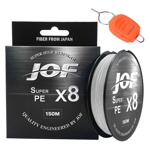 JOF 슈퍼PE 8합사 낚시줄 1호 + 실버캐스트 라인 스토퍼 세트, 낚시줄(화이트), 라인스토퍼(랜덤발송), 1세트