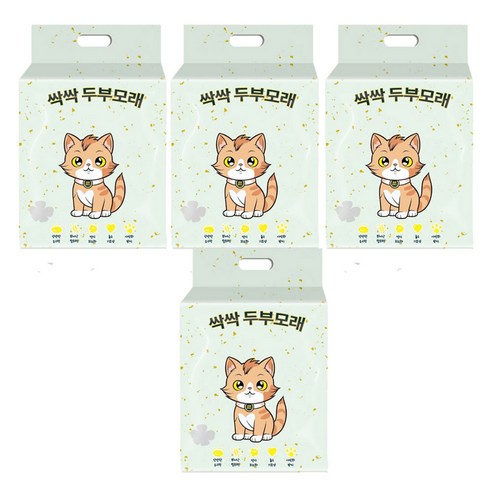메디펫 고양이 싹싹 두부 모래, 4개, 8L, 녹차향