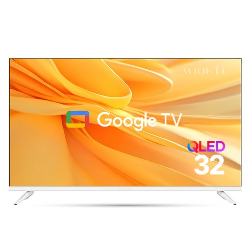와이드뷰 FHD QLED 화이트에디션 구글 스마트 TV, GTWV320FHDQ11, 고객직접설치, 스탠드형, 81cm(32인치)