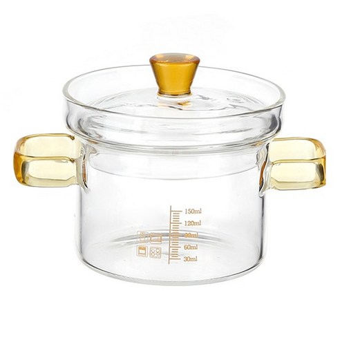 플라라 내열유리 스튜팟 미니 투명 냄비 300ml, 11cm, 혼합색상, 1개