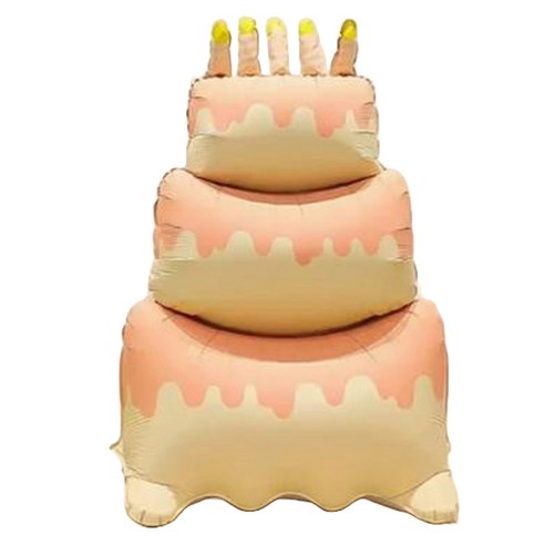 생일 케이크 풍선, 핑크, 2개