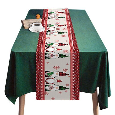 블럭마트 크리스마스 테이블 러너 직각형, type 9, 1개, 183 x 33 cm