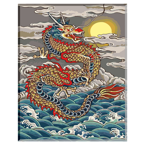 모모픽스페인팅 DIY 명화 그리기 세트 40 x 50 cm, 민화 운룡도, 1세트