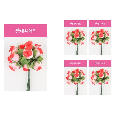 유니아트 항장미 투톤, 흰색 + 빨강, 5개