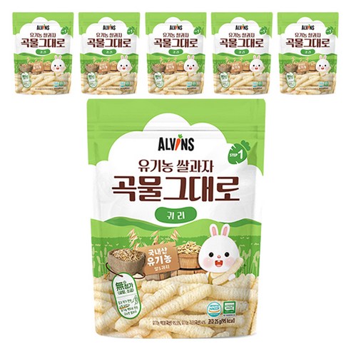 엘빈즈 유기농 쌀과자 곡물그대로, 귀리맛, 6개, 25g