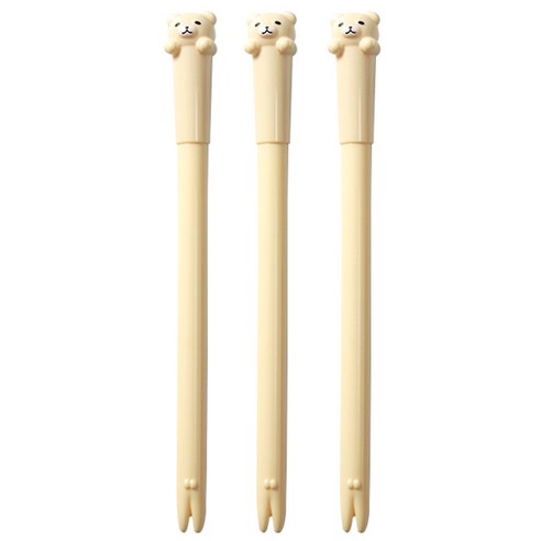 큐티베어 젤펜 0.5mm, 베이지, 3개