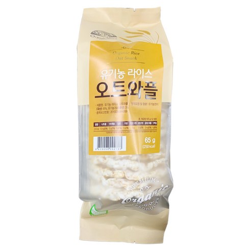 OrganicStory 유기농 라이스 오트와플 곡물맛, 65g, 1개