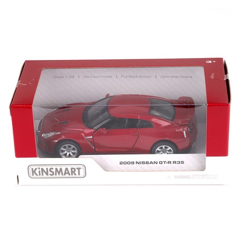 킨스마트 2009 닛산 GT R R35 미니카 KT5340, 레드, 1개
