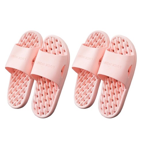 마켓감성 미끄럼방지 럭키홈 욕실화, 핑크, 2개