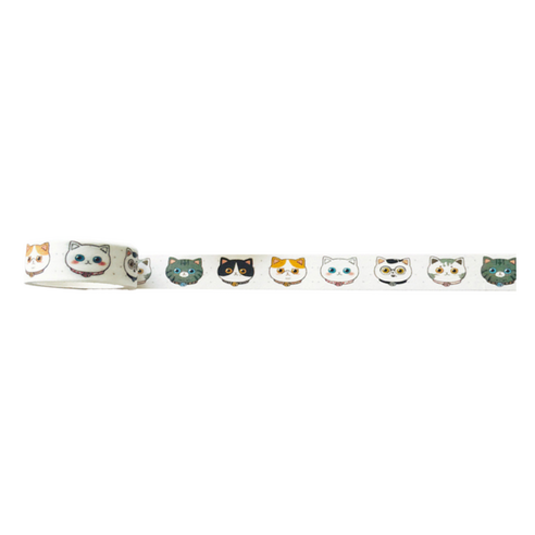 특별한상점 DIY 다이어리꾸미기 테이프스티커 15mm x 5m, 고양이 얼굴, 1개