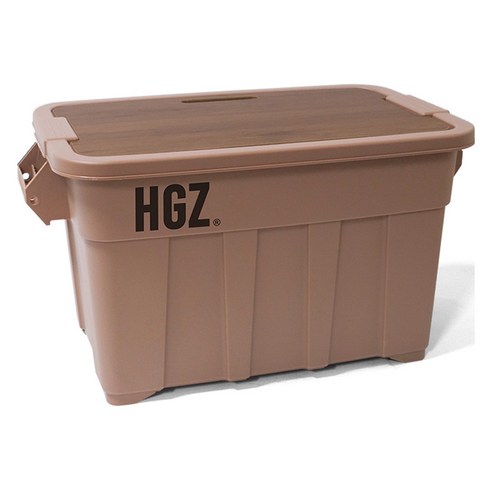 하이그라운즈 캠핑 캐스터 이동식 수납 토르 카고 박스 75L + 우드 상판 세트, 카멜브라운, 1단, 1개