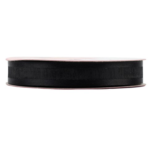 양단 오간디 리본 15mm, 검정, 15m, 1개