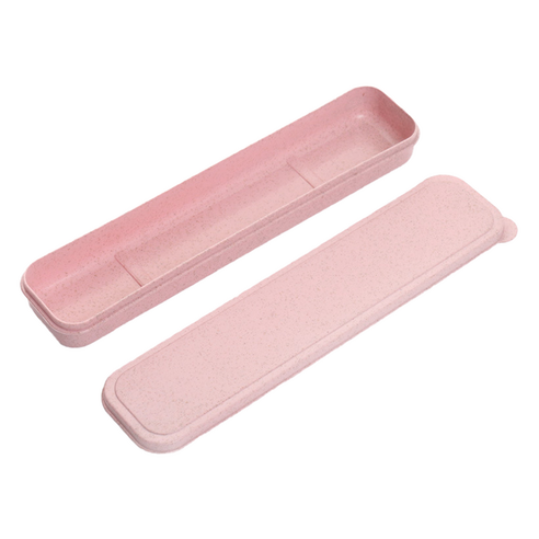 북유럽 컬러 휴대용 수저 보관 케이스 28cm, 핑크, 1개