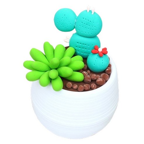 귀여운 미니미 선인장 클레이 지점토 화분 만들기 세트 300g, 7, 1세트