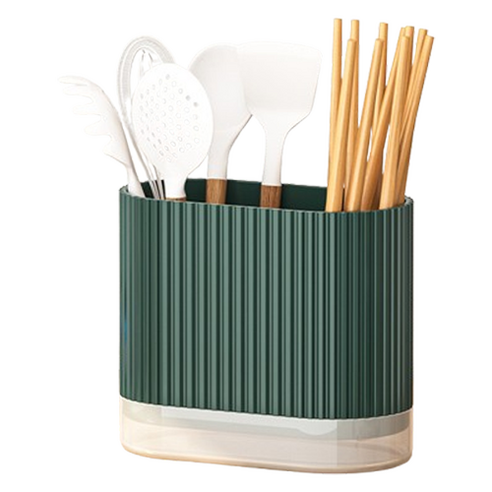 마더브띠 간편한 다용도 주방 수저통 물빠짐 16.5 x 12.5 x 8.5 cm AE20511, 그린, 1개