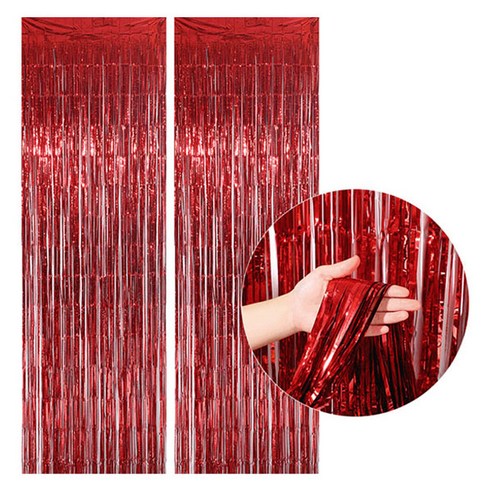 피앤비유니티 파티커튼 3m 2p, 09 유광 레드, 1개