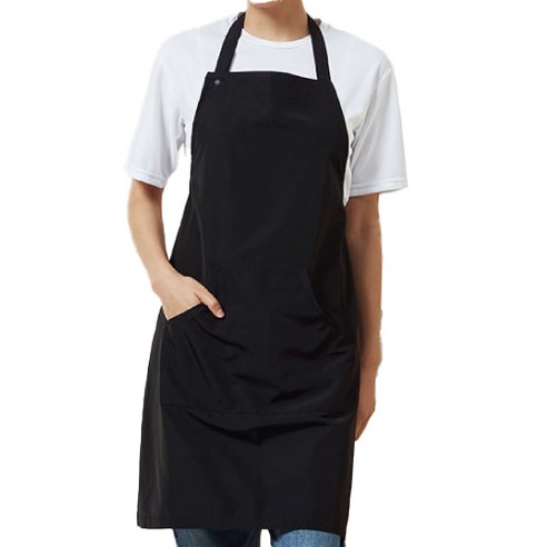 비더셰프 유니스토어 목걸이형 베이직 방수 앞치마, 블랙(A-840-1), 1개