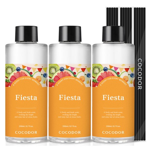 코코도르 디퓨저 리필액 x 3p + 리드스틱 15p 세트, 피에스타, 200ml, 1세트