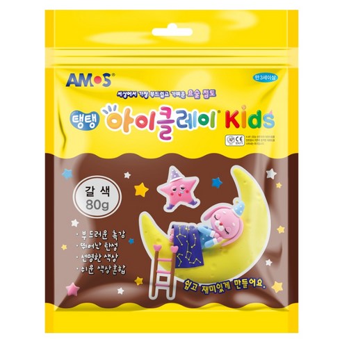 아모스 탱탱 아이클레이 KIDS 파우치, 갈색, 80g, 1개