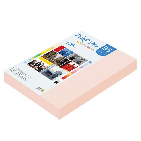종이문화 프린트프로 칼라복사지 120g No 22 라이트핑크 220p, B5, 220개