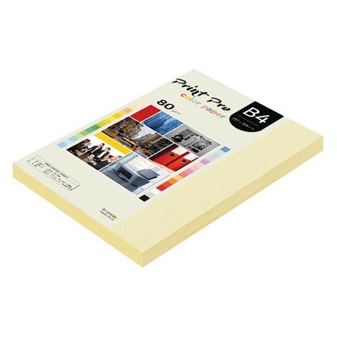 종이문화 프린트프로 칼라복사지 80g No 01 레몬, B4, 170매