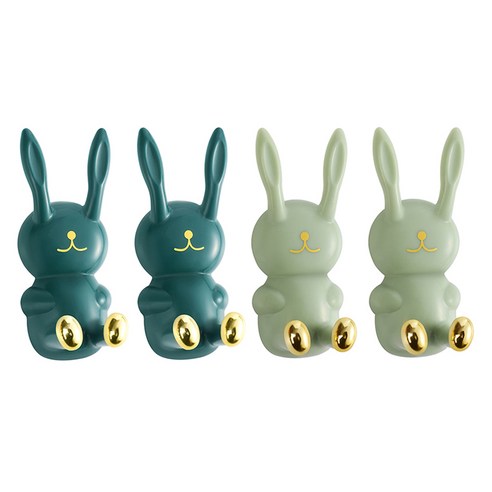 모나코올리브 래빗 다용도 칫솔꽂이 2종 세트, 딥그린 + 민트, 2세트
