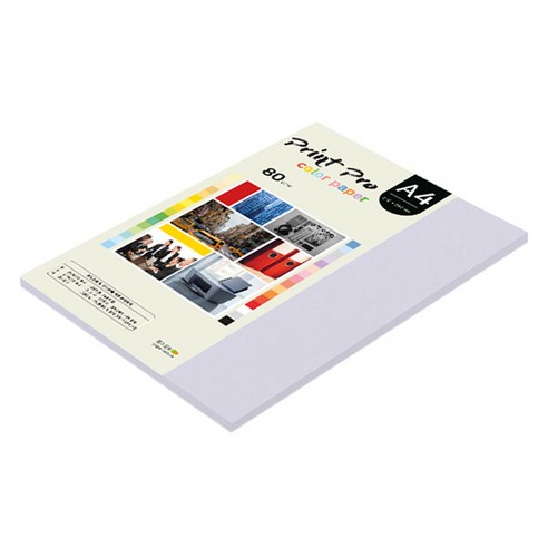 종이문화 프린트프로 칼라복사지 80g No 20 라일락, A4, 62개