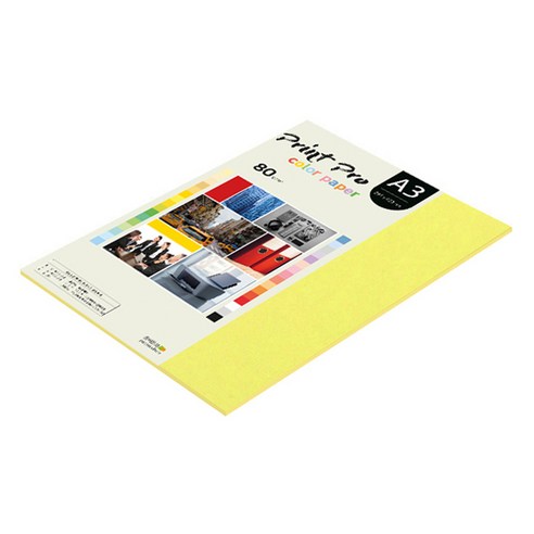 종이문화 프린트프로 칼라복사지 No.07 후레쉬옐로우 80g 31p, A3, 31개