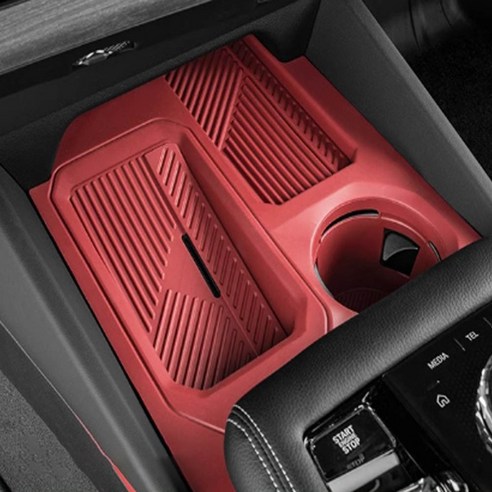 카에버 컵홀더 충전 하이그로시 먼지방지 패드 커버, 부르고뉴 레드, BMW 5시리즈 g60 2024년~