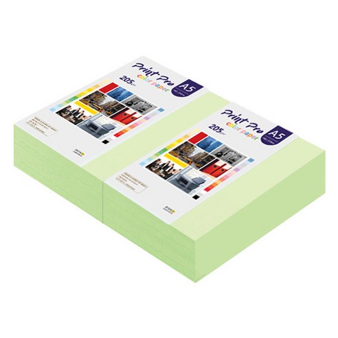 종이문화 프린트프로 두꺼운 칼라복사지 No 13 에메랄드 205g, 400개, A5