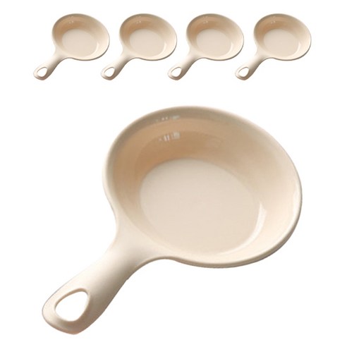 히키스 슬림형 다용도 손잡이 원형 접시, 5개, 접시 5p, 아이보리