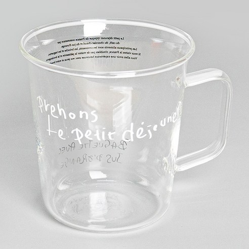 라세라미끄 클레어 레터링 글라스 머그컵 350ml, 믹스, 1개