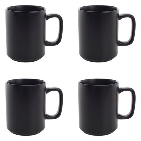 에크렌 롱 머그컵 400ml, 블랙, 4개