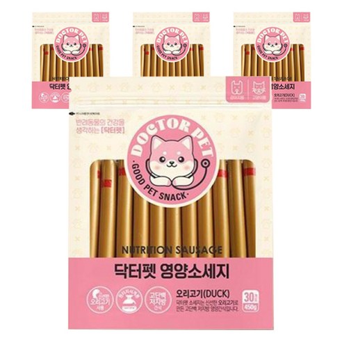 닥터펫 반려동물 영양소세지 간식 30p, 오리고기, 450g, 4개