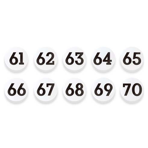 숫자 자석홀더 세트 소, 61번~70번, 1세트