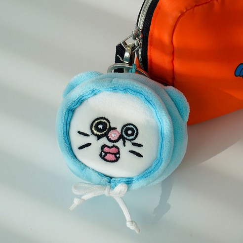 메세 빵빵이 후드 스트레스볼 키링, 뿡빵이(블루), 1개, 7.5cm