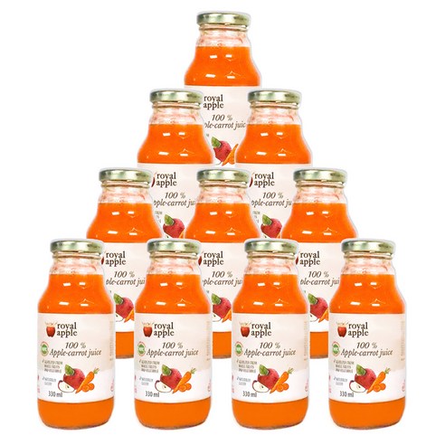 로얄애플 착즙 주스 사과 당근, 10개, 330ml