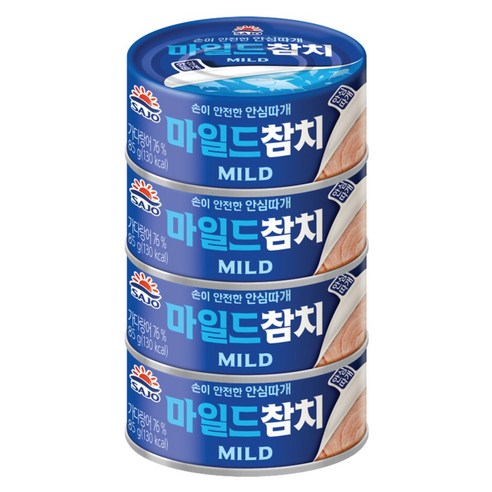 사조 마일드 참치 안심따개, 85g, 4개