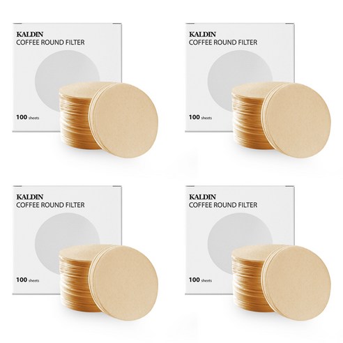 칼딘 모카포트 포터필터 여과지 더치커피기구 올 라운드 필터 브라운 60mm, 100개입, 4개